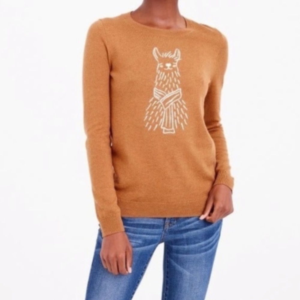 J Crew factory embroidered alpaca teddie sweater.